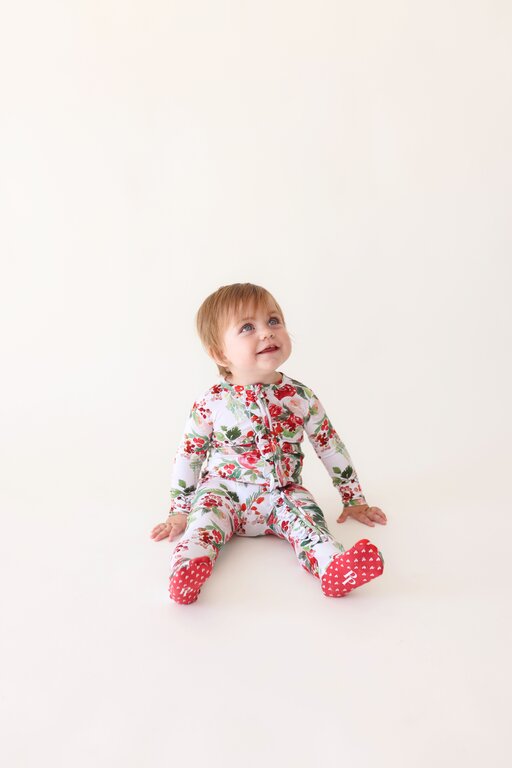 POSH PEANUT Posh Peanut Beatrix - Footie Ruffled Zippered One Piece