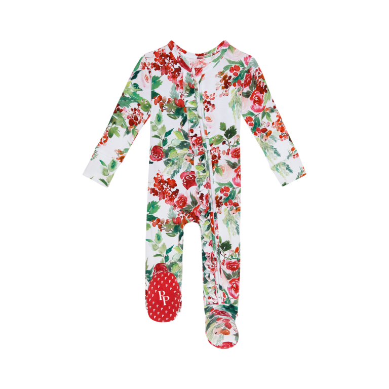 POSH PEANUT Posh Peanut Beatrix - Footie Ruffled Zippered One Piece