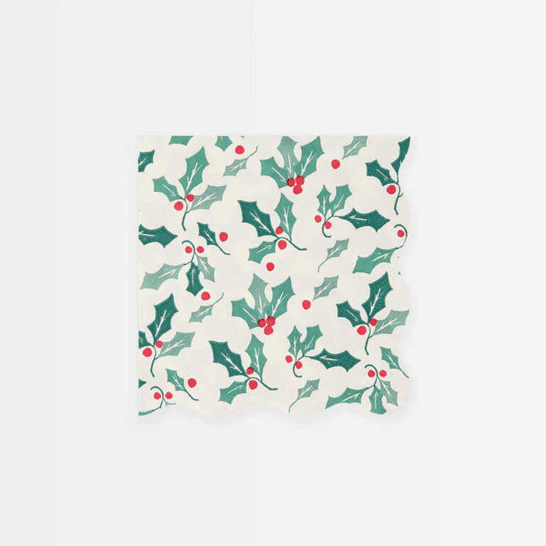 meri meri Meri Meri Holly Pattern Small Napkins
