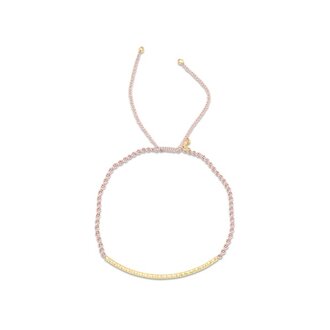 TAI Tai Pink Handmade Bracelet with Gold Bar Pink