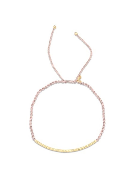 TAI Tai Pink Handmade Bracelet with Gold Bar Pink