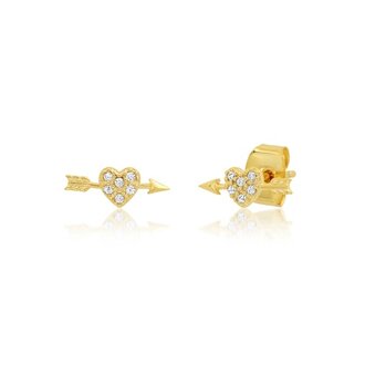 TAI Tai Pave Heart and Arrow Studs Gold
