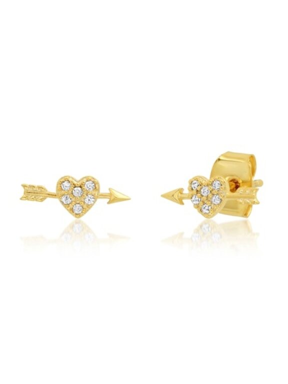 TAI Tai Pave Heart and Arrow Studs Gold