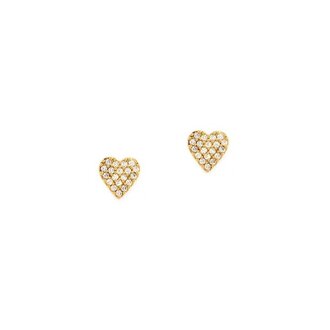 TAI Tai Cz Heart Stud Earrings Gold