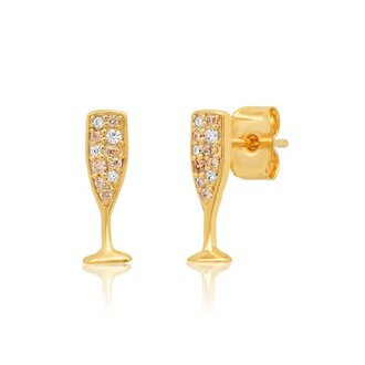 TAI Tai Pave Champagne Glass Studs Gold