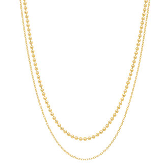 TAI Tai Double Mismatch Chain Necklace Gold