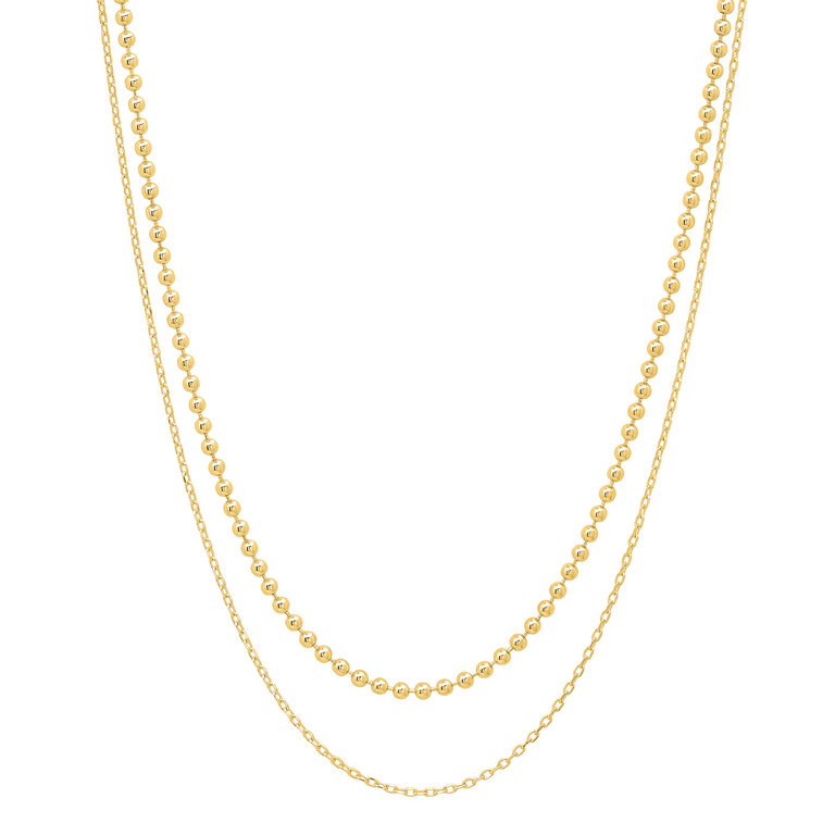 TAI Tai Double Mismatch Chain Necklace Gold