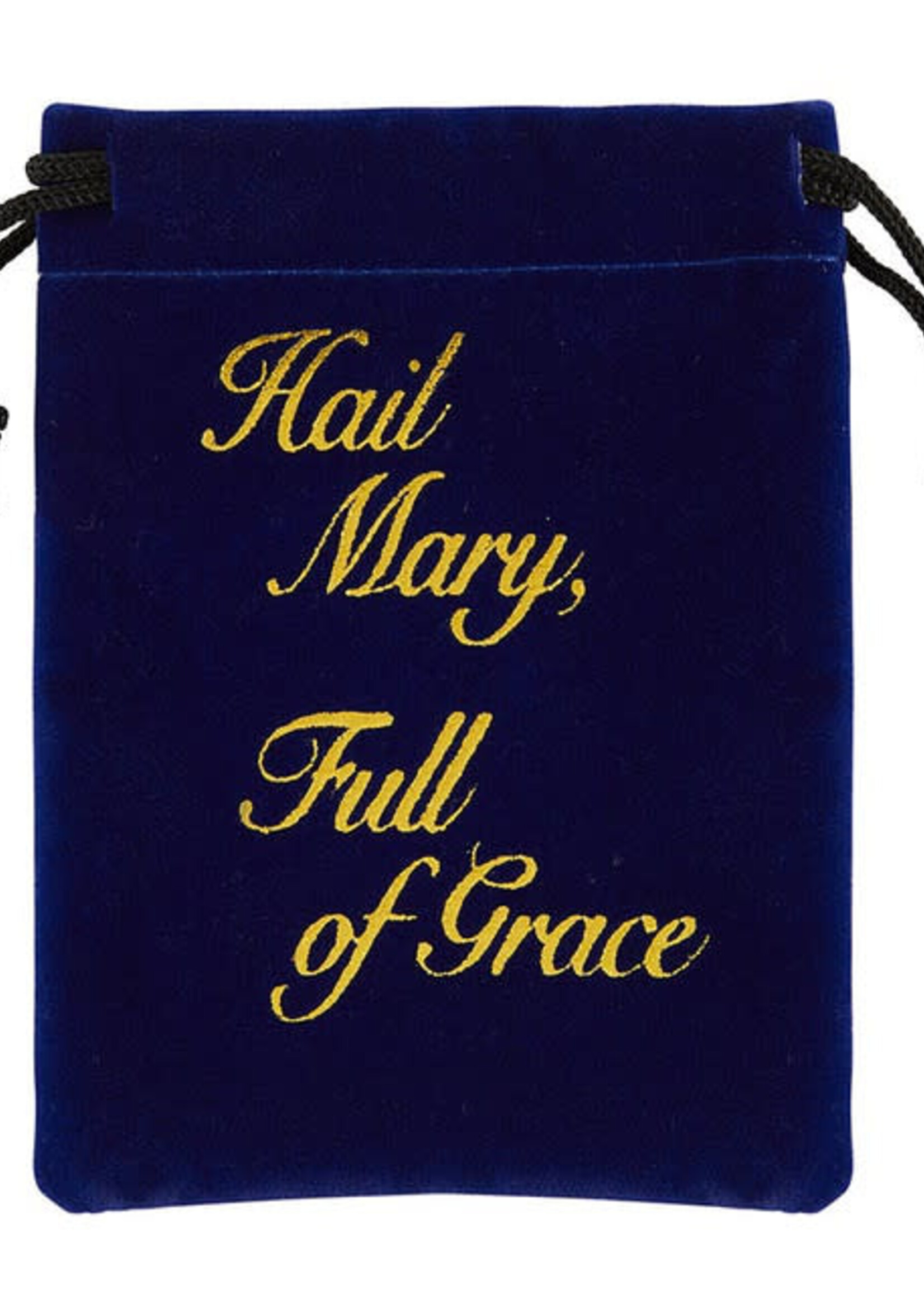 Autom Hail Mary, Full of Grace Velvet Rosary Bag