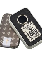 Christian Art Gifts Commit To the Lord Whatever You Do Keyring in Tin