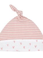 Living Grace Knit Hat - Pink Heart Stripe Newborn