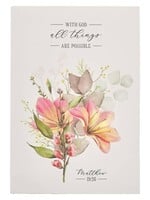 Christian Art Gifts All Things are Possible Notepad, Floral