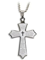 Autom Our Father Laser Engraved Cross Pendant