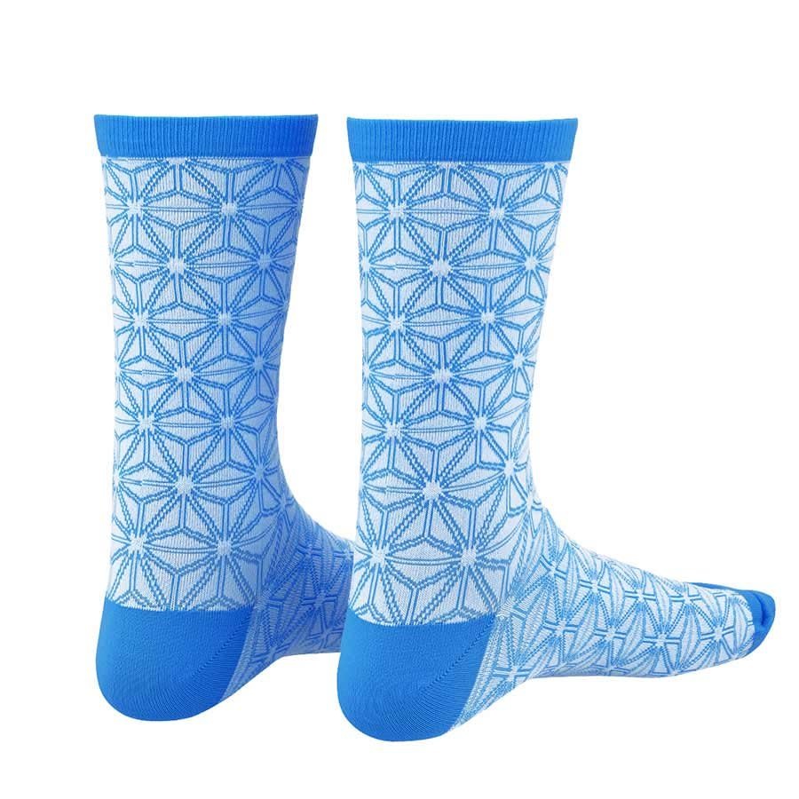 Supacaz Asanoha, Socks, White/Neon Blue, LXL, Pair