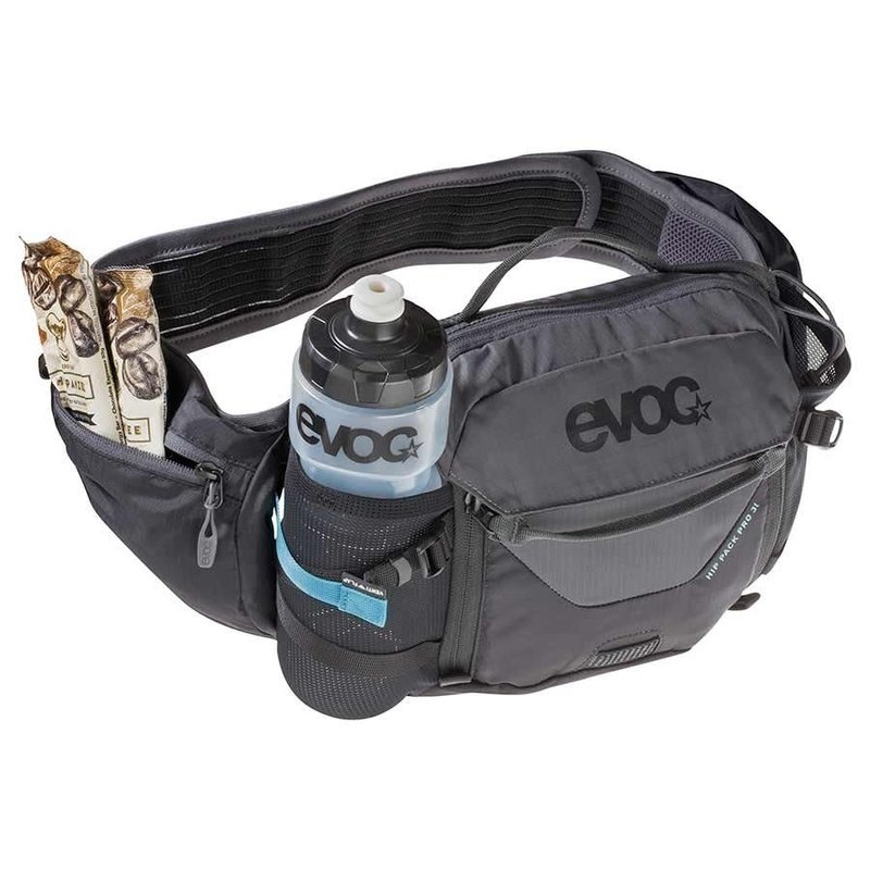 EVOC Hip Pack Pro, Hydration Bag, Volume: 3L, Bladder: Included (1.5L), Black/Carbon Grey