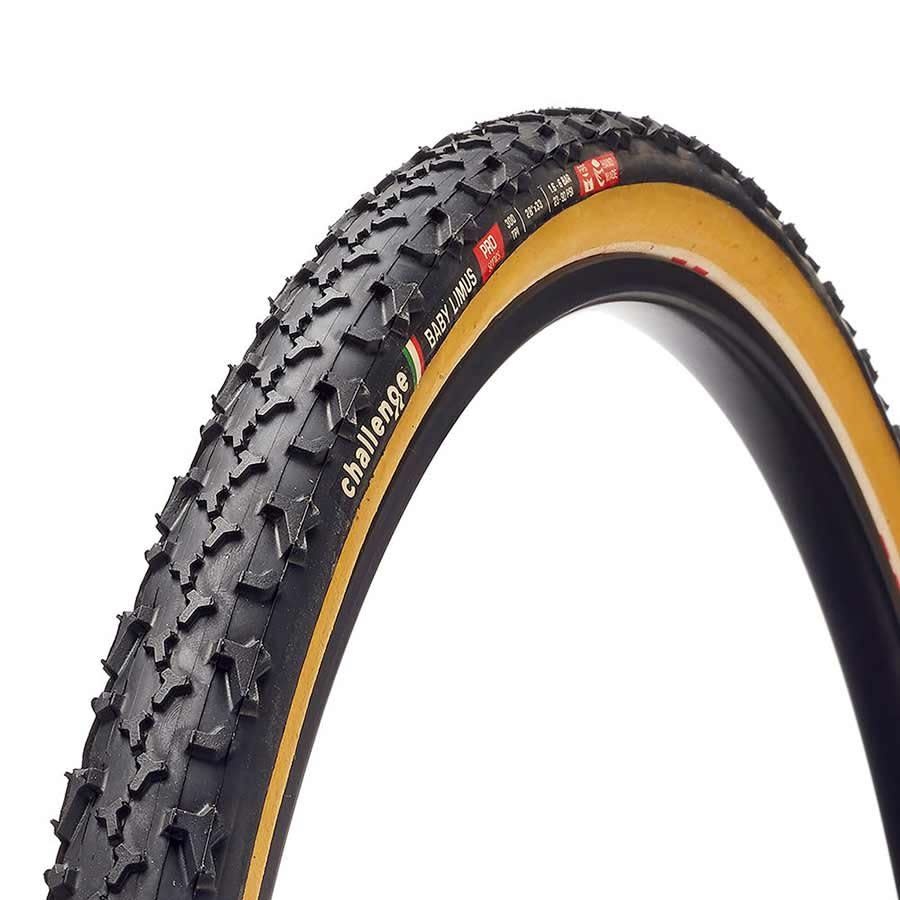 Challenge Baby Limus Pro, Tire, 700x33C, Folding, Tubular, Natural, SuperPoly, PPS, 300TPI, Tanwall