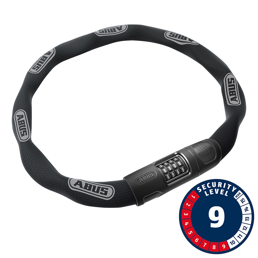 Abus, Ivera Steel-O-Chain, Chain Lock, 7mm, 110cm, 3.6', Black
