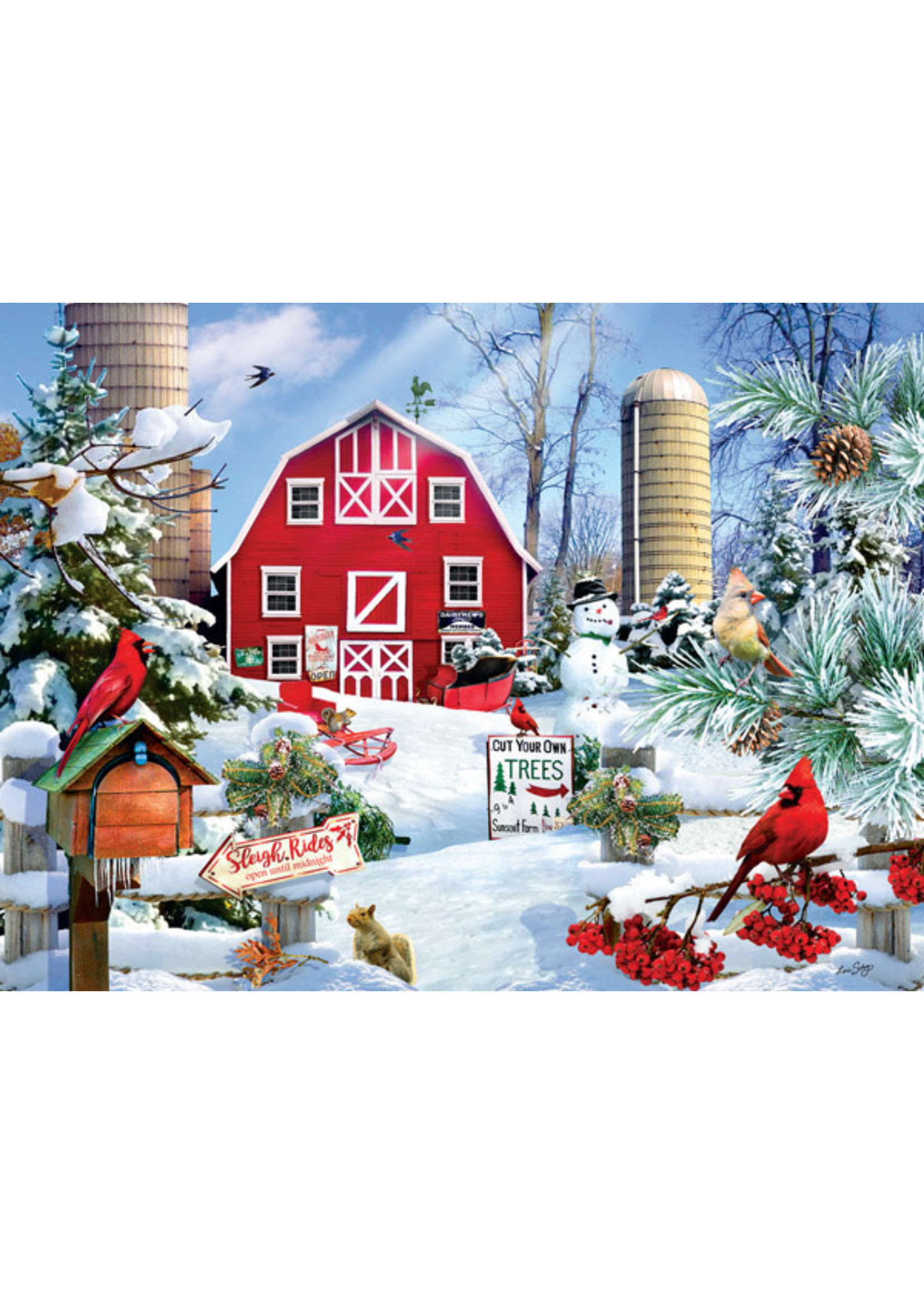 Sunsout A Snowy Day on the Farm Puzzle 1000 Pieces