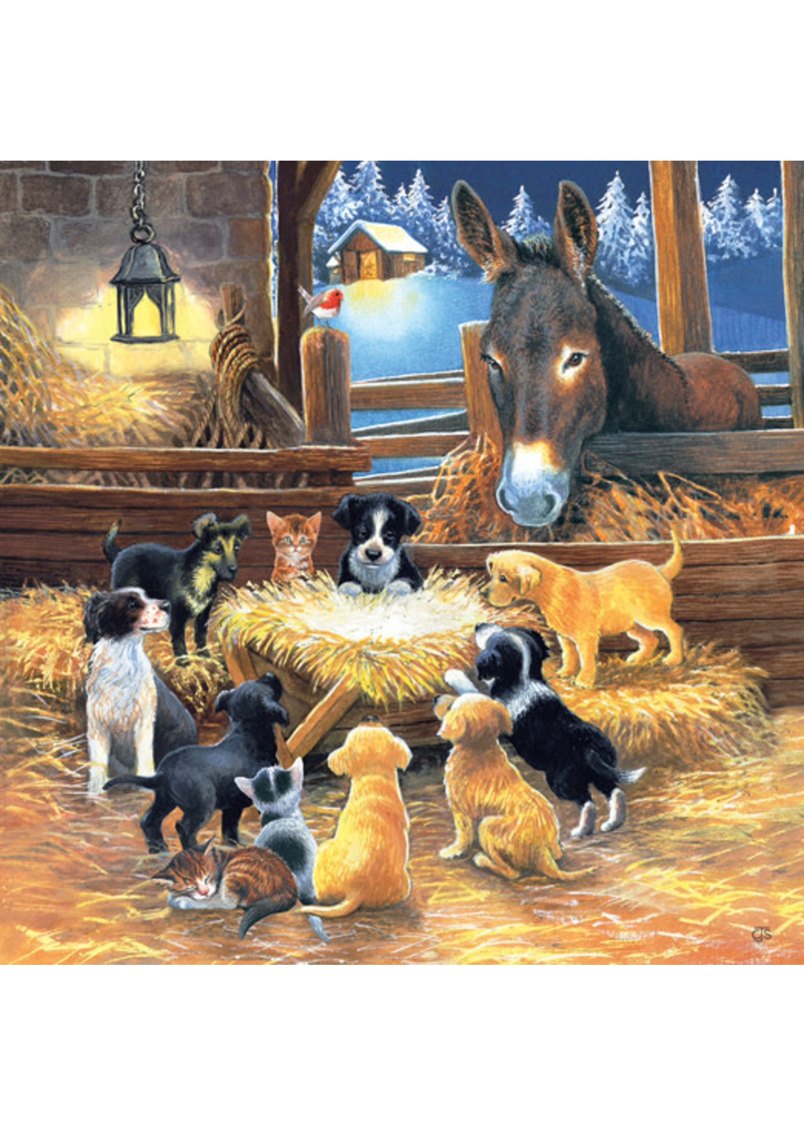 Sunsout Barnyard Nativity 500pc