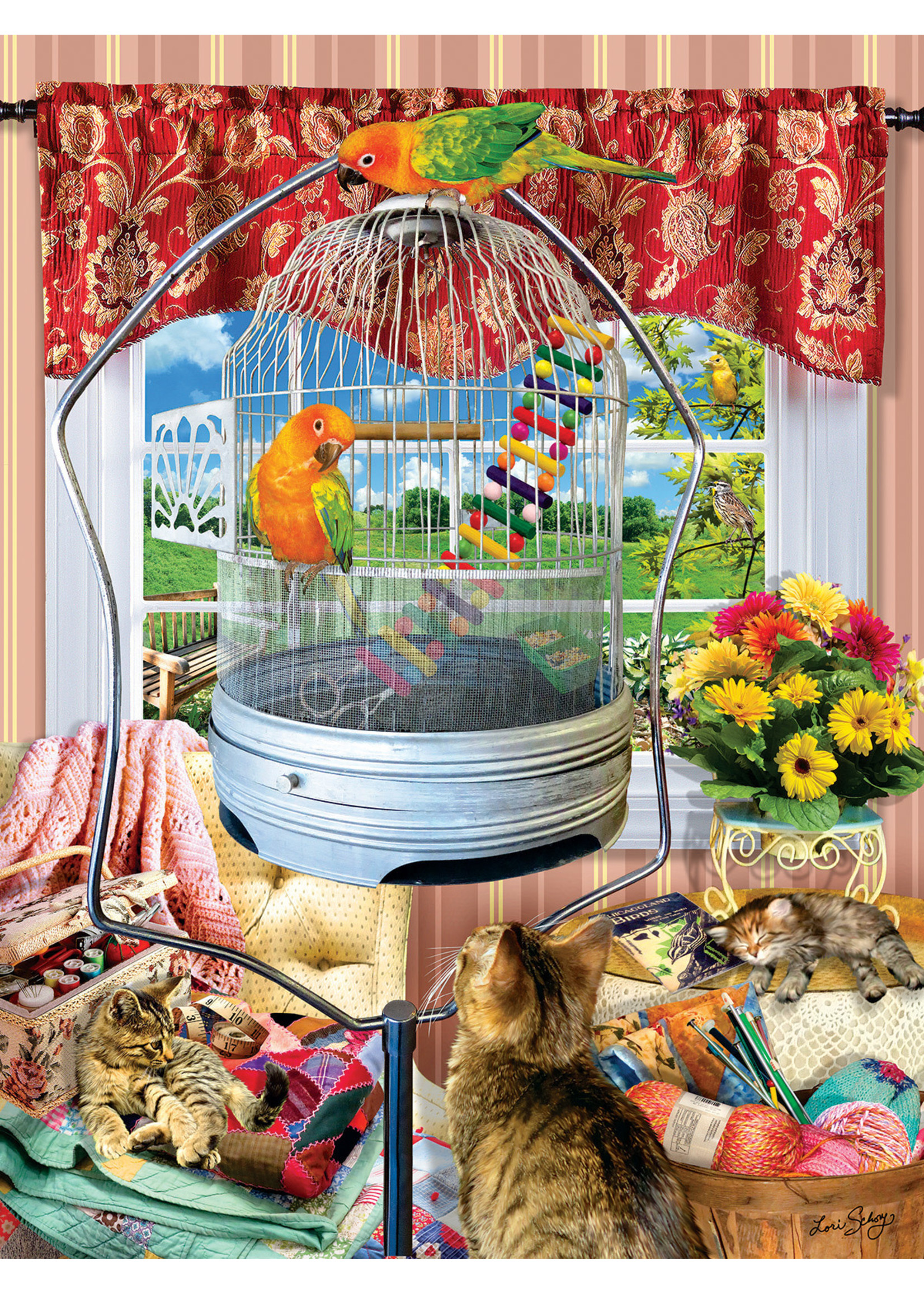 Sunsout Bird Cage Puzzle 300 Large Pieces