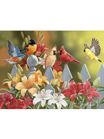 Sunsout Birds on a Fence Puzzle 300 Large Pieces