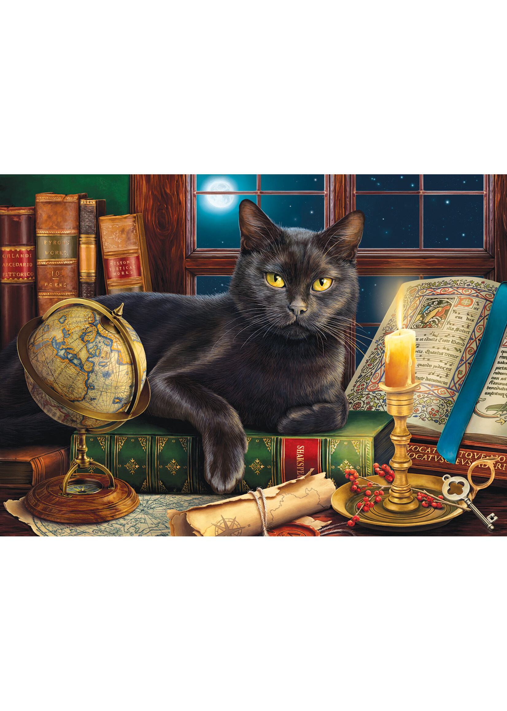 Sunsout Black Cat by Candlelight 500+ Large Pieces