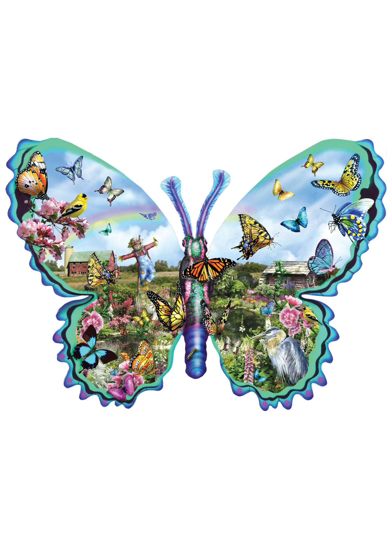 Sunsout Butterfly Farm Special Shaped Puzzle 1000 Pieces