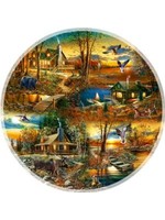 Sunsout Cabins in the Woods 1000pc Round
