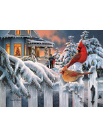 Sunsout Cardinals at Home for Christmas Puzzle 1000pc