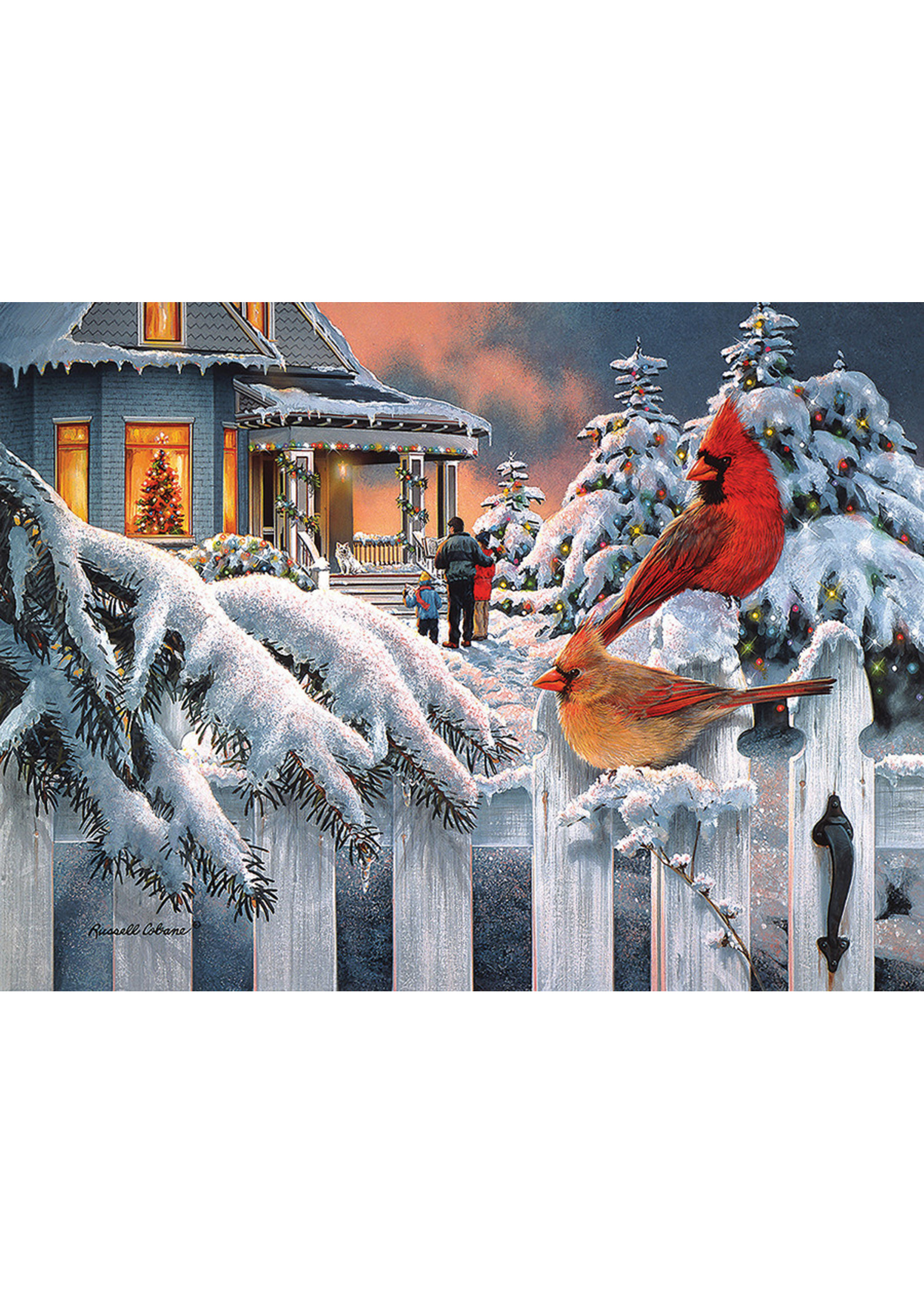 Sunsout Cardinals at Home for Christmas Puzzle 1000pc