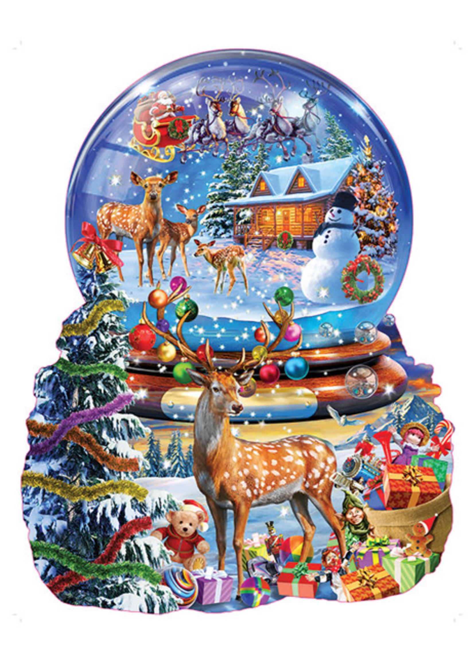 Sunsout Christmas Snow Globe Special Shaped Puzzle 1000 Pieces