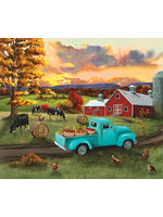 Sunsout Fall Sunset at the Barn Puzzle 500 Pieces