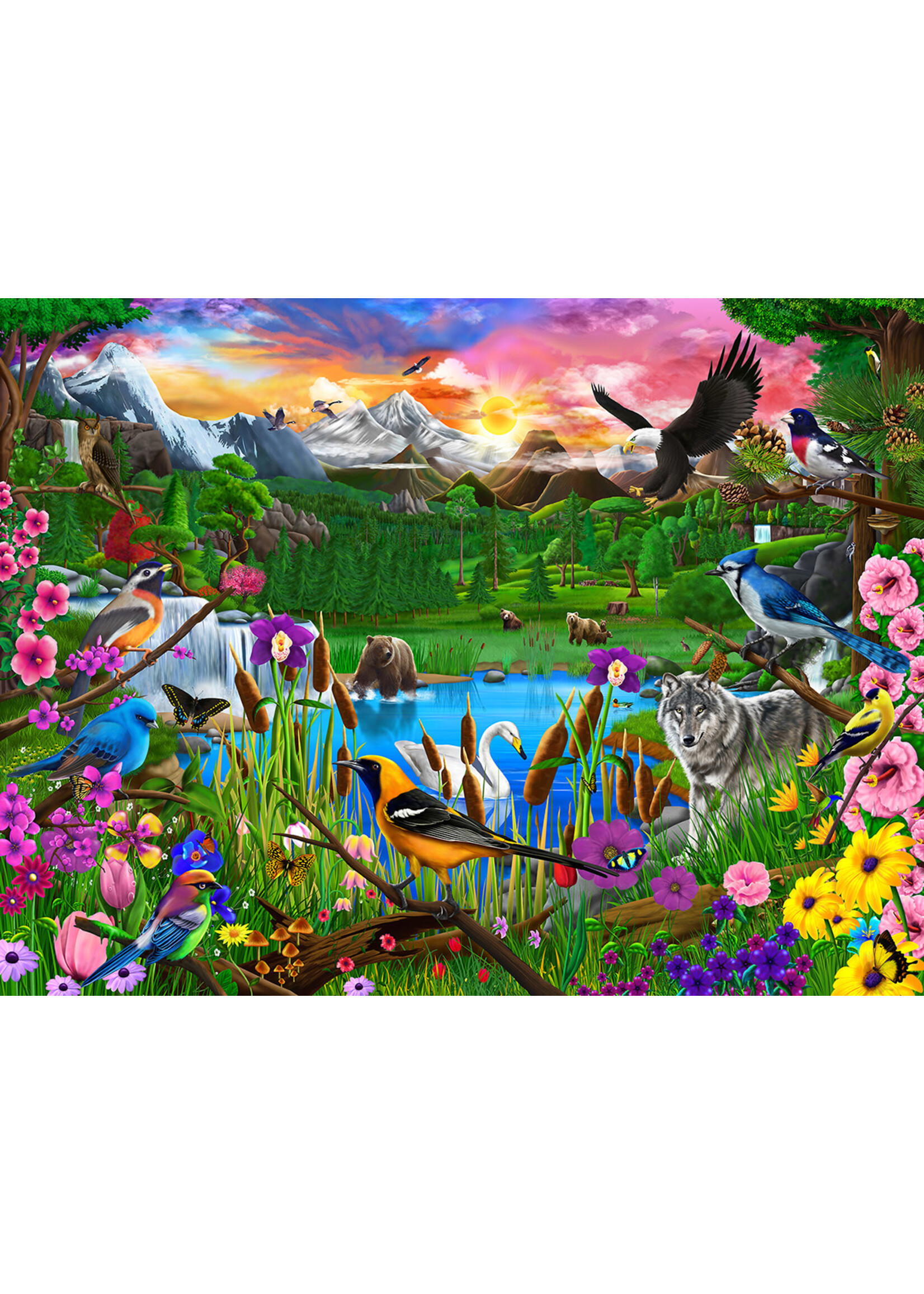 Sunsout Gathering at Yellowstone 300 Large Pieces