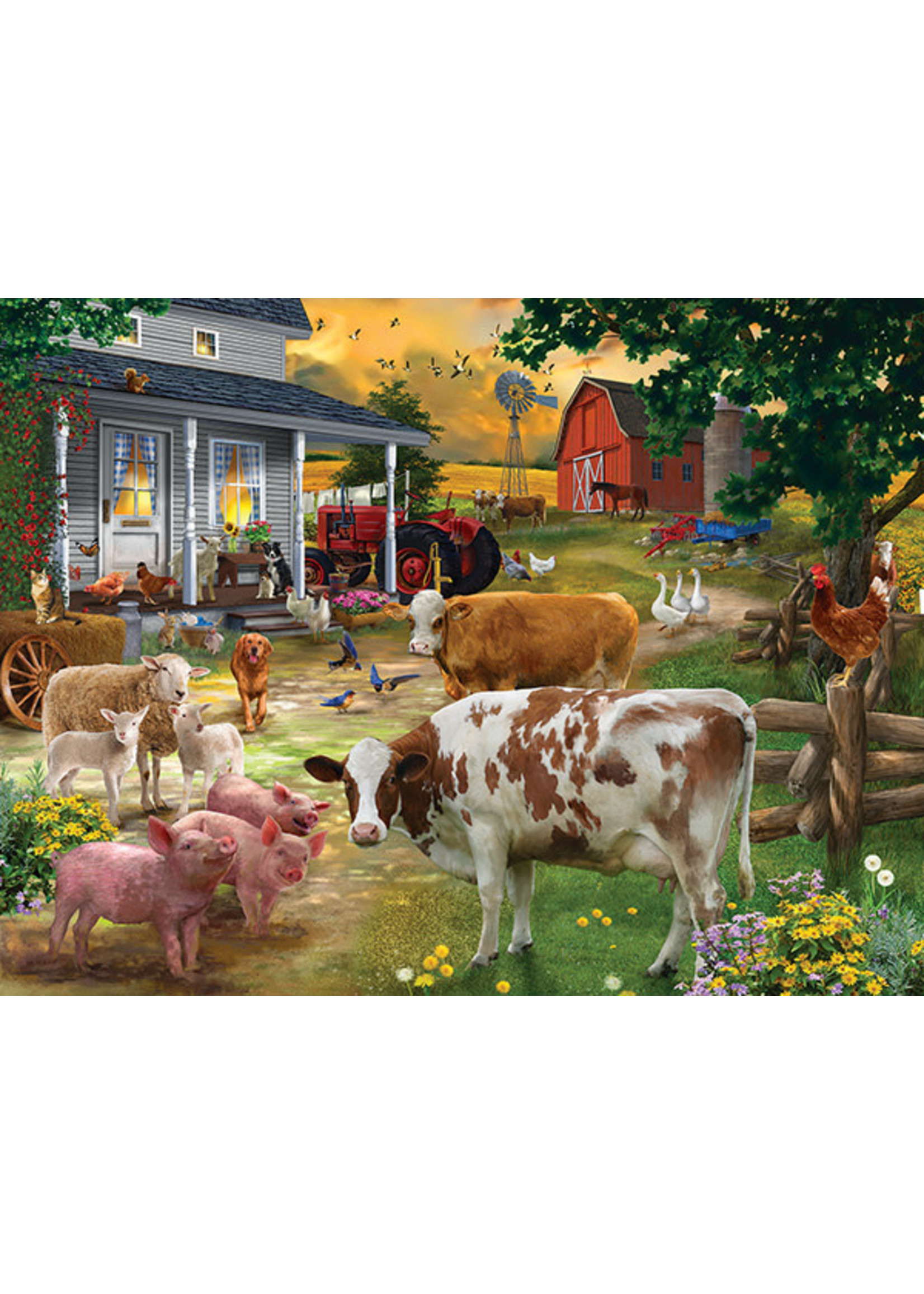 Sunsout Gathering in the Farm Yard Puzzle 300 Large Pieces