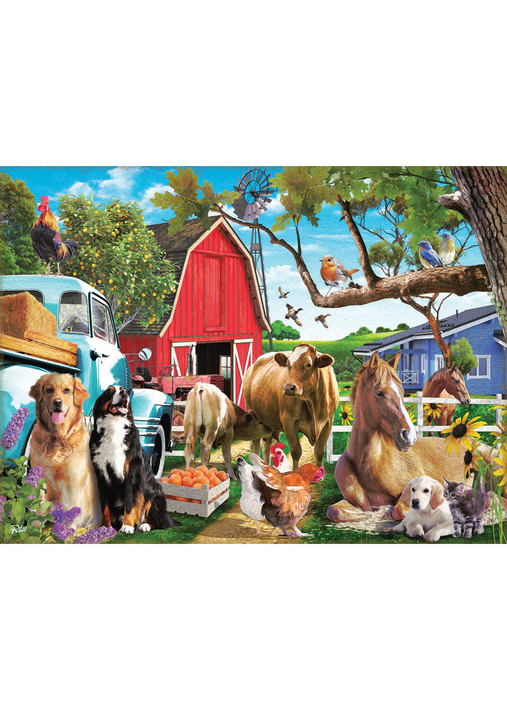 Sunsout Gathering in the Farmyard 1000pc