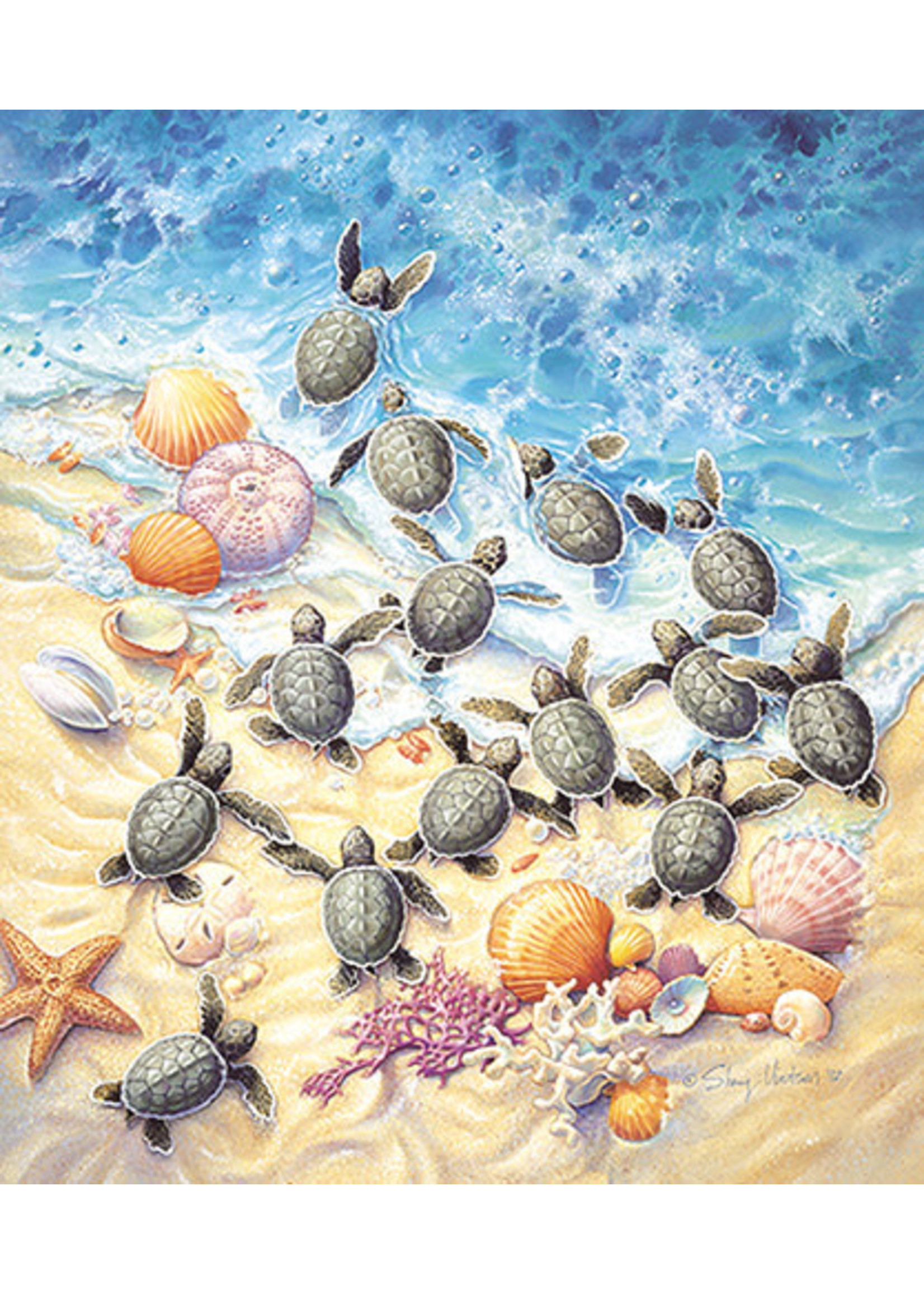 Sunsout Green Turtle Hatchlings  550pc