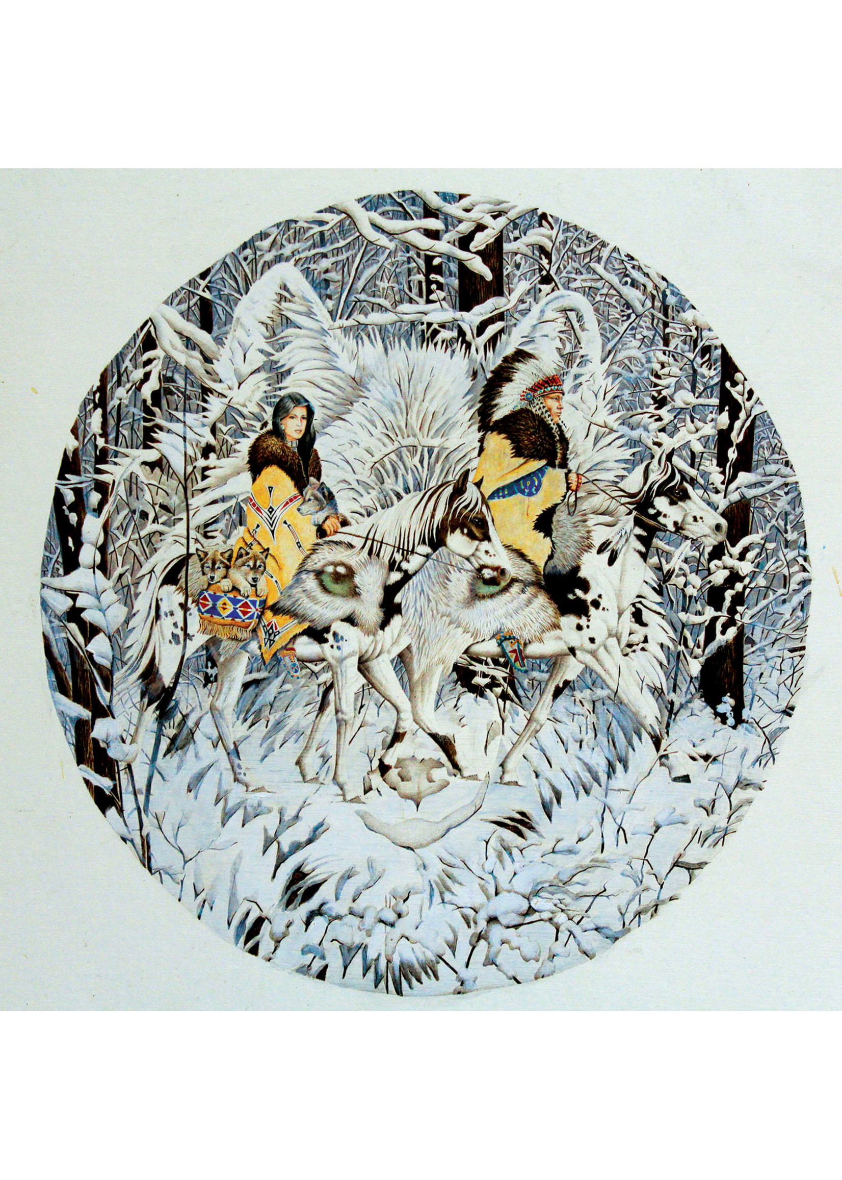 Sunsout Keeper of the Wolf Round Puzzle 1000 Pieces