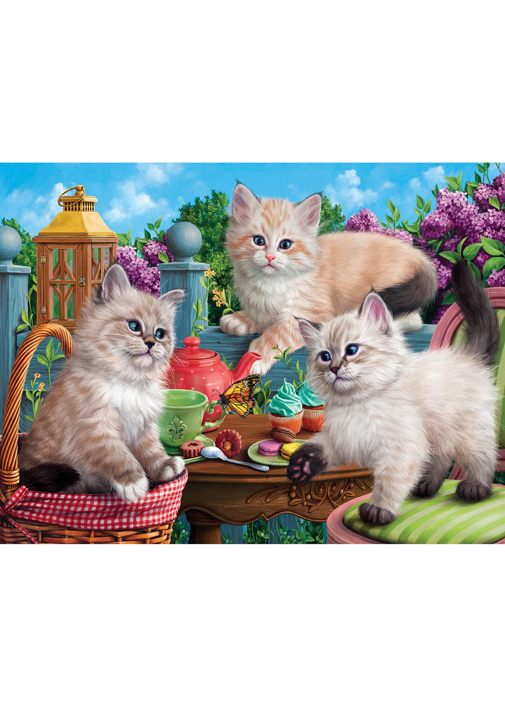 Sunsout Kitten Tea Party 500pc