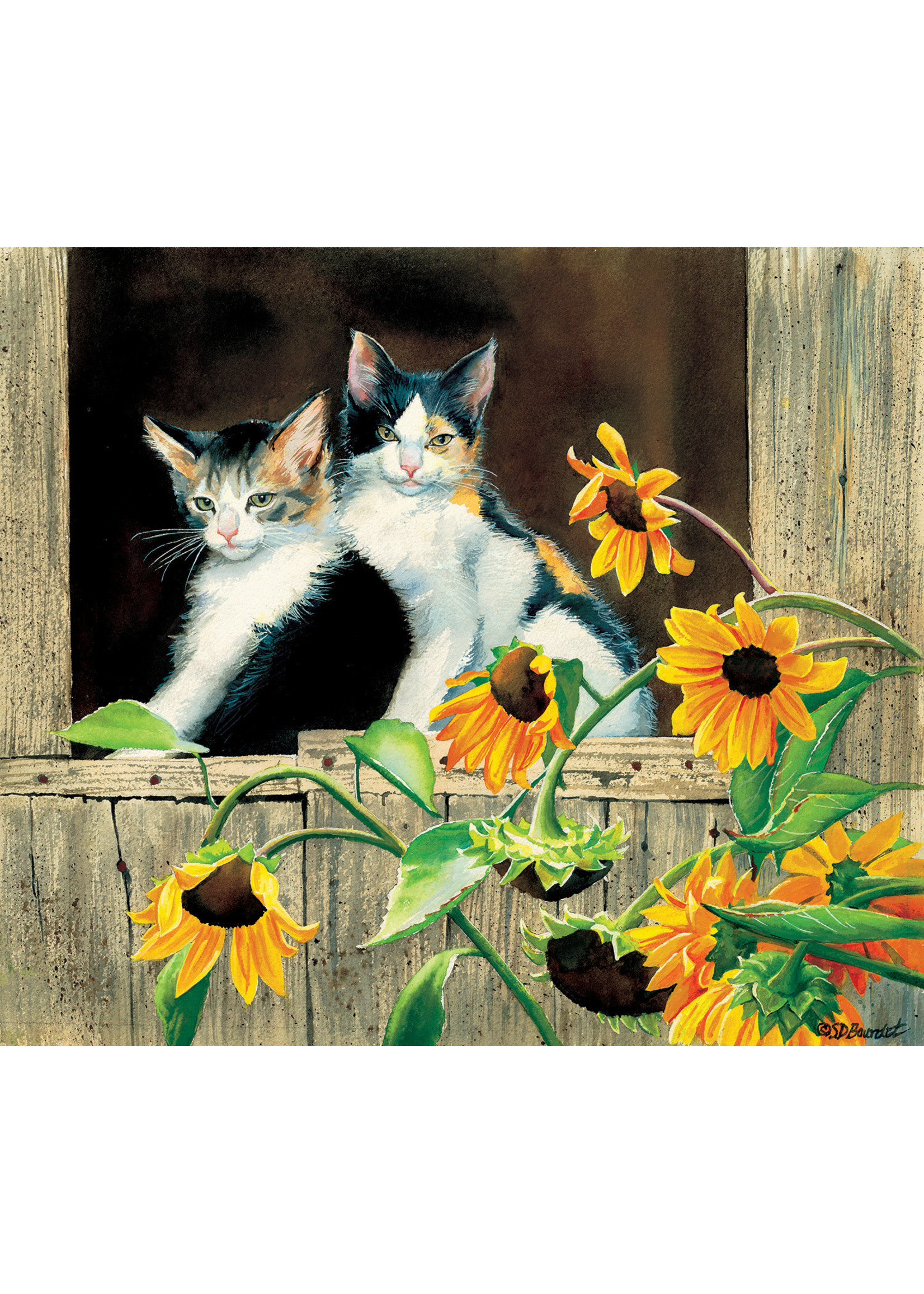Sunsout Kittens and Sunflowers 550pc