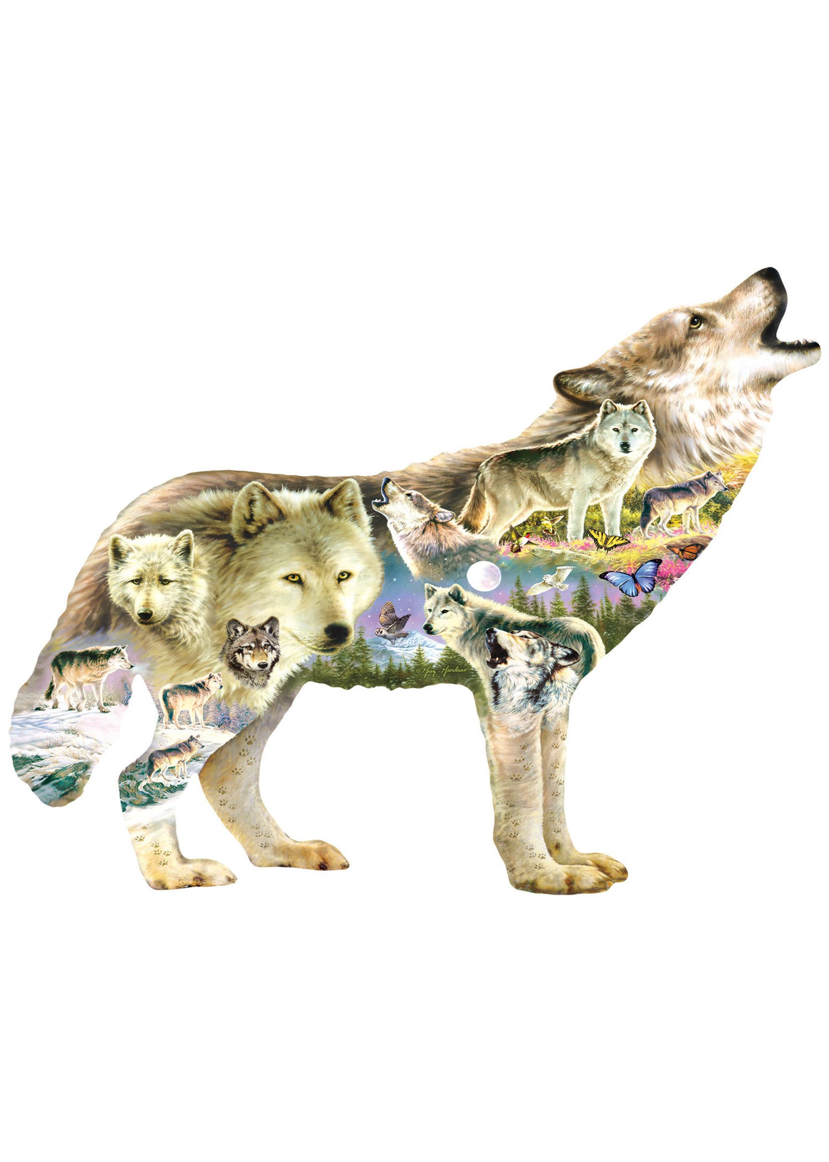 Sunsout Meadow Wolf Special Shaped Puzzle 750 Pieces