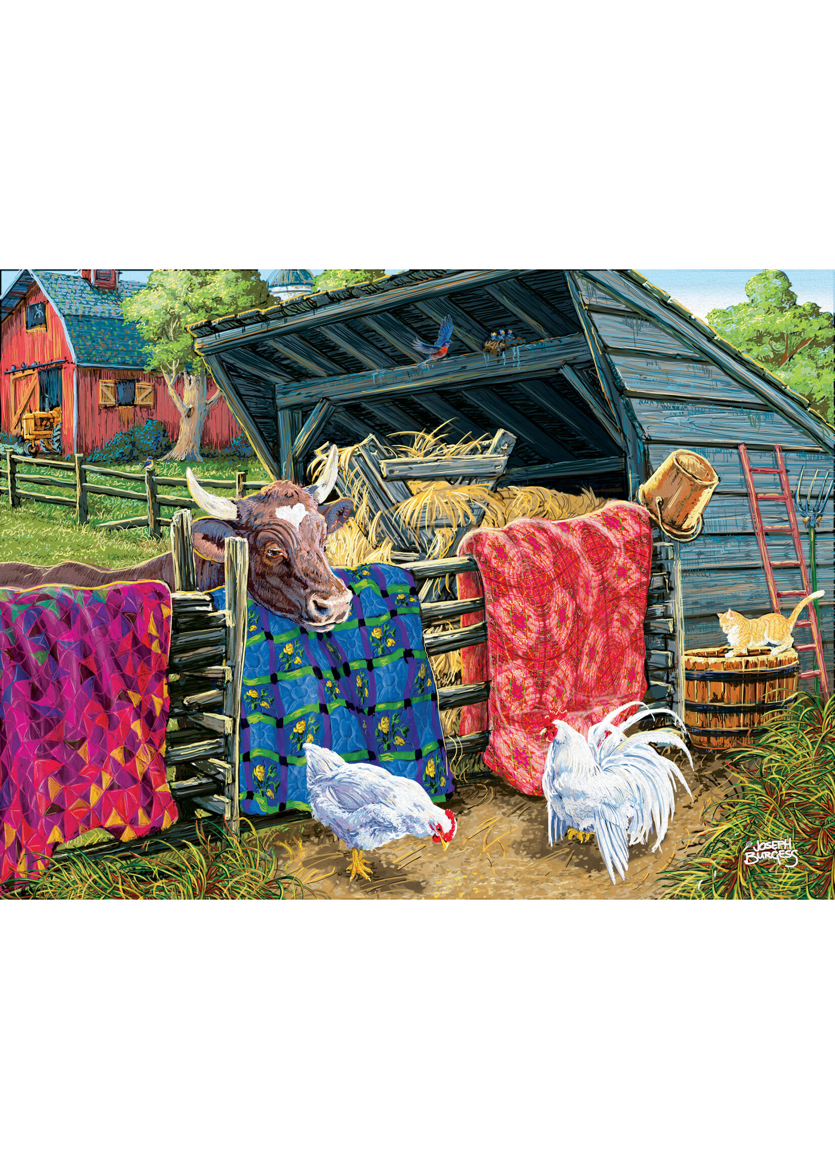Sunsout Quilt Cow Puzzle 300 Large Pieces
