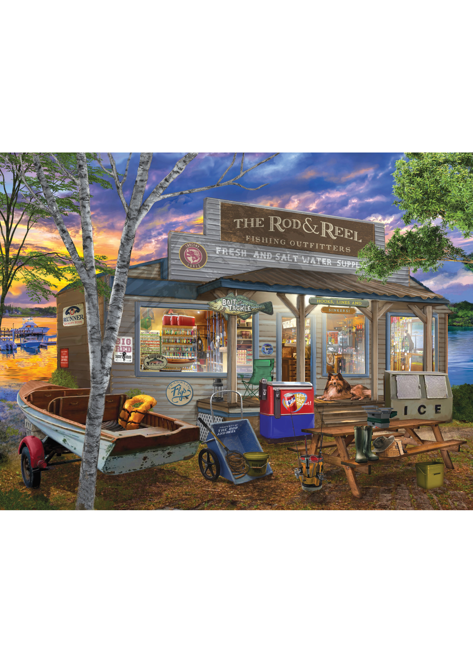 Sunsout Rod and Reel Puzzle 300 Large Pieces