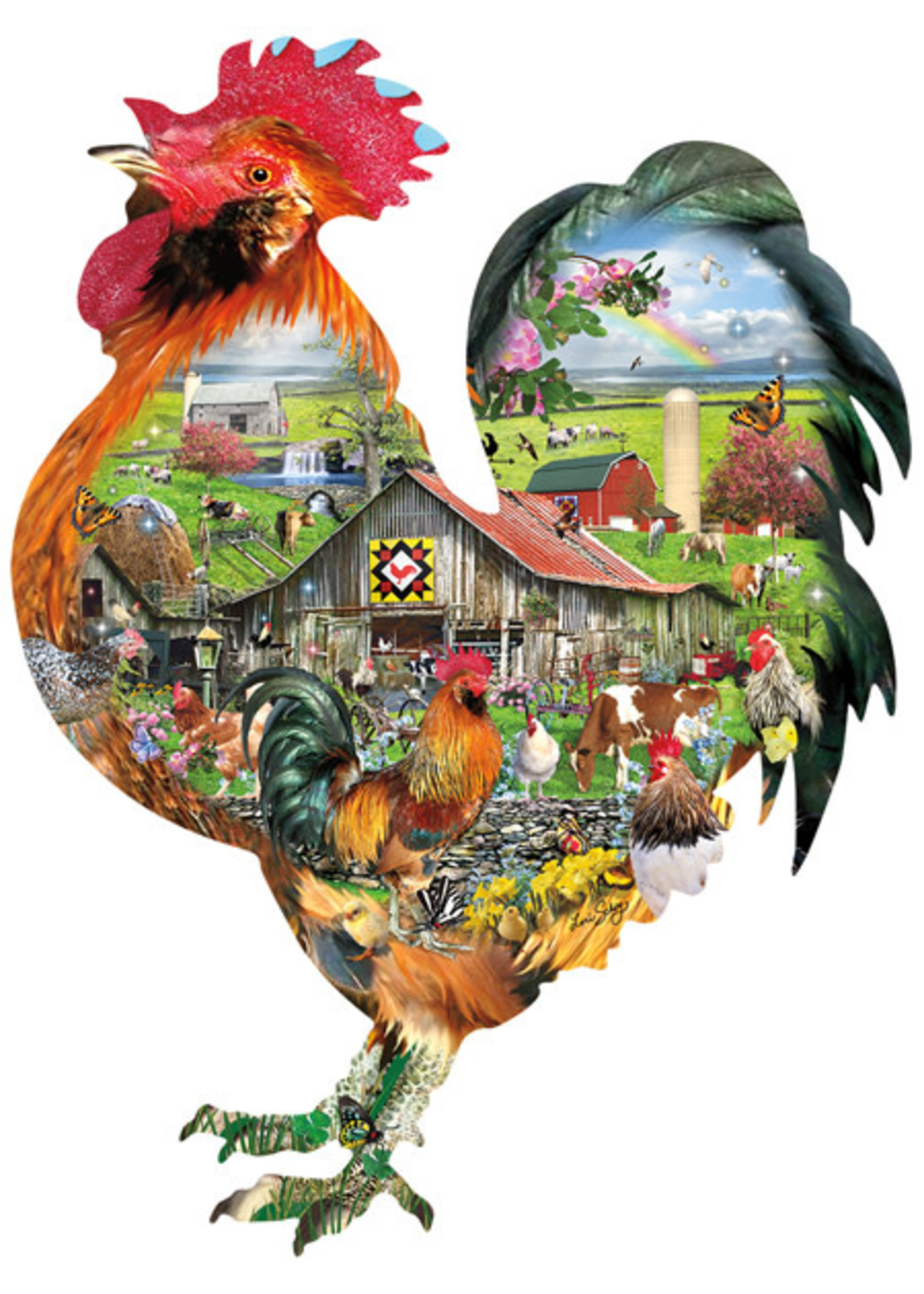 Sunsout Rule the Roost Special Shaped Puzzle 1000pc