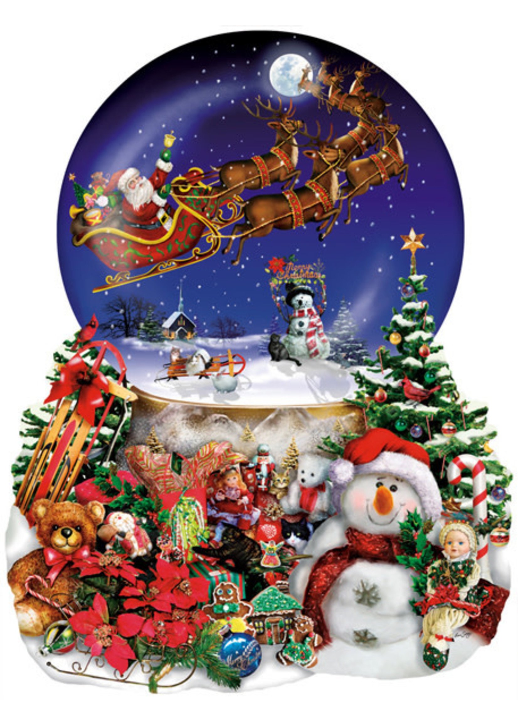 Sunsout Santa's Snowy Ride Special Shaped Puzzle 1000 Pieces