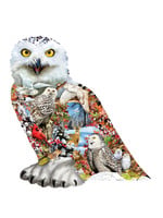 Sunsout Snowy Owl Special Shaped Puzzle 650 Pieces