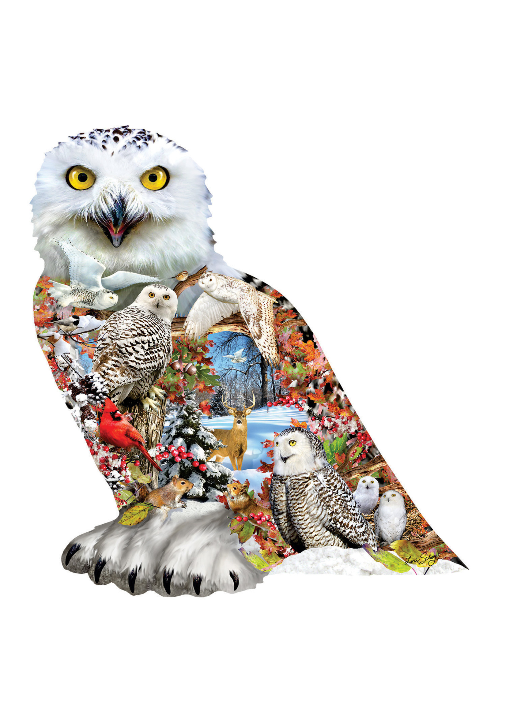 Sunsout Snowy Owl Special Shaped Puzzle 650 Pieces