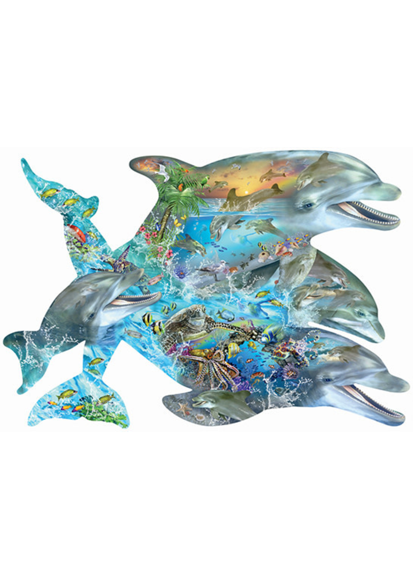 Sunsout Song of the Dolphins Special Shaped Puzzle 1000 Pieces