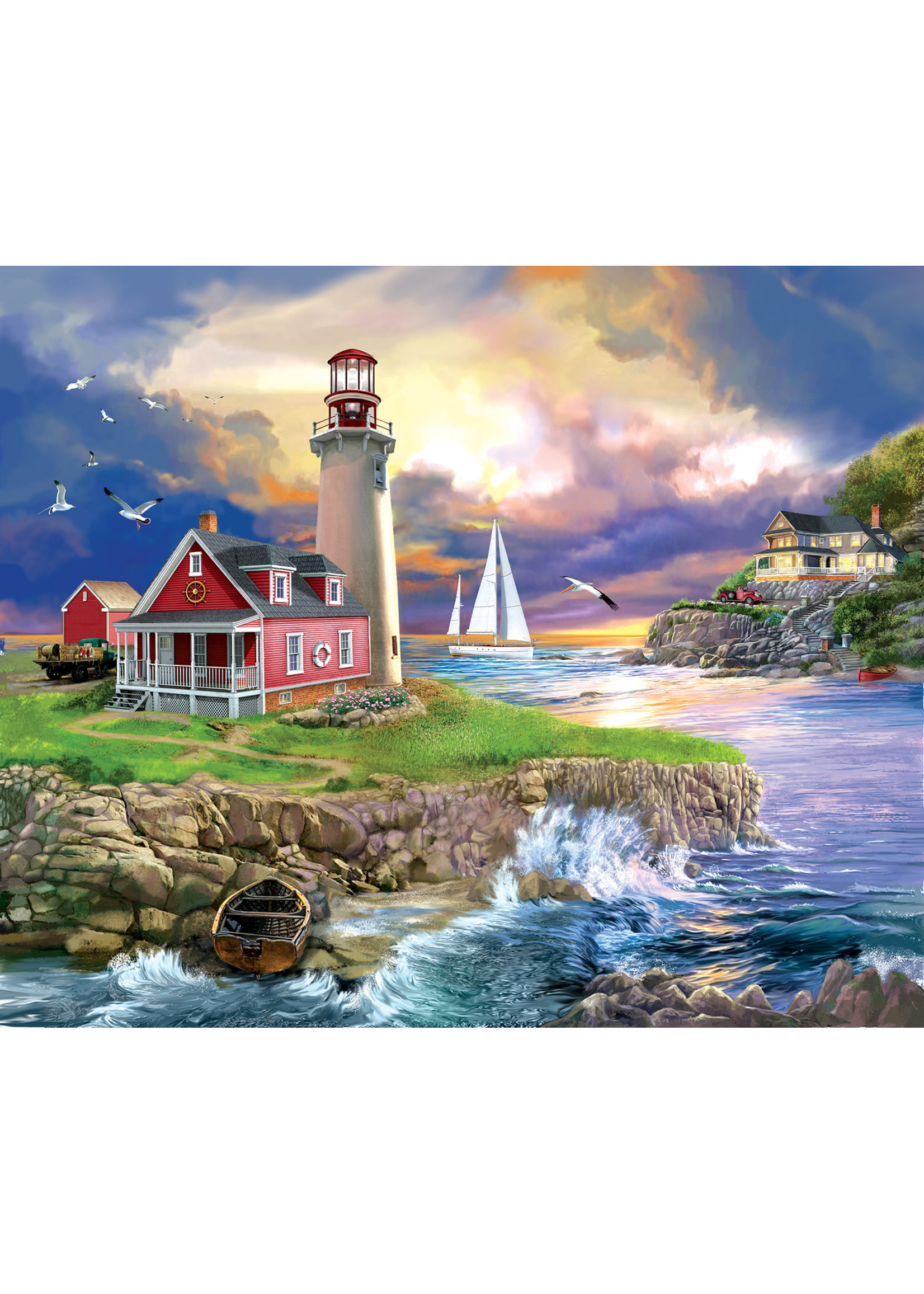 Sunsout Sunset Point Lighthouse Puzzle 1000 Pieces