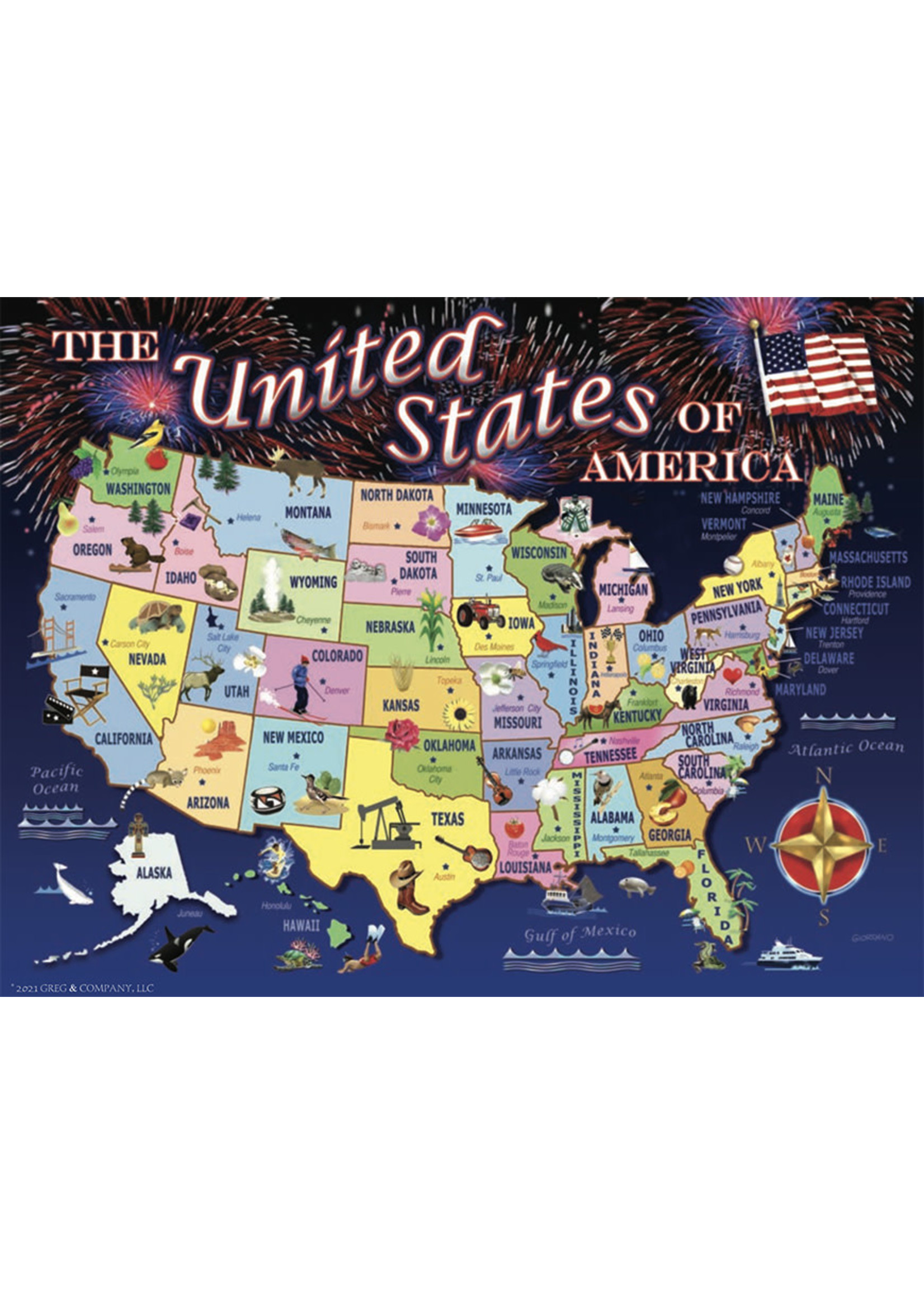 Sunsout United States Map Puzzle 1000 Pieces