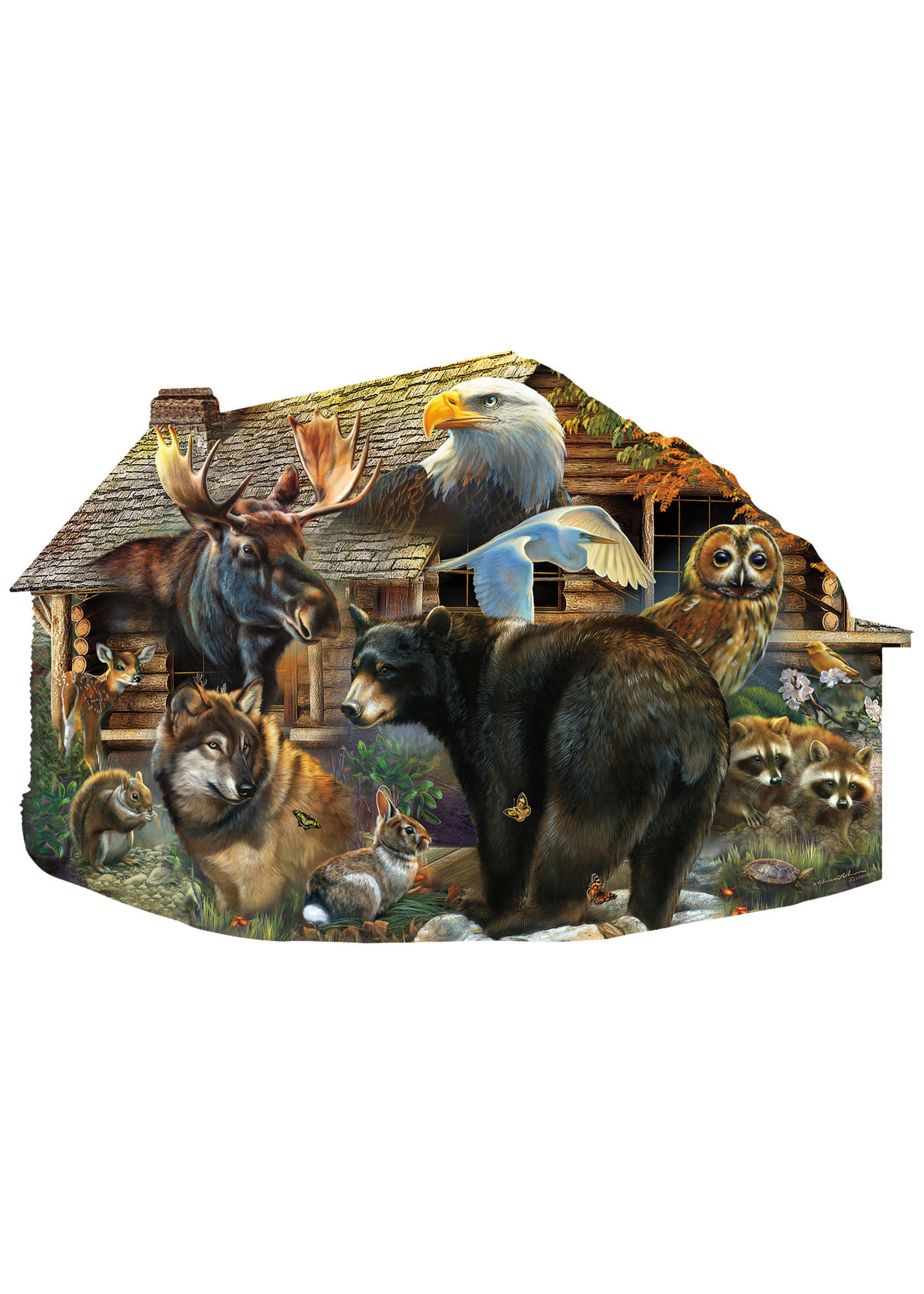 Sunsout Wildlife Cabin Special Shaped Puzzle 1000 Pieces