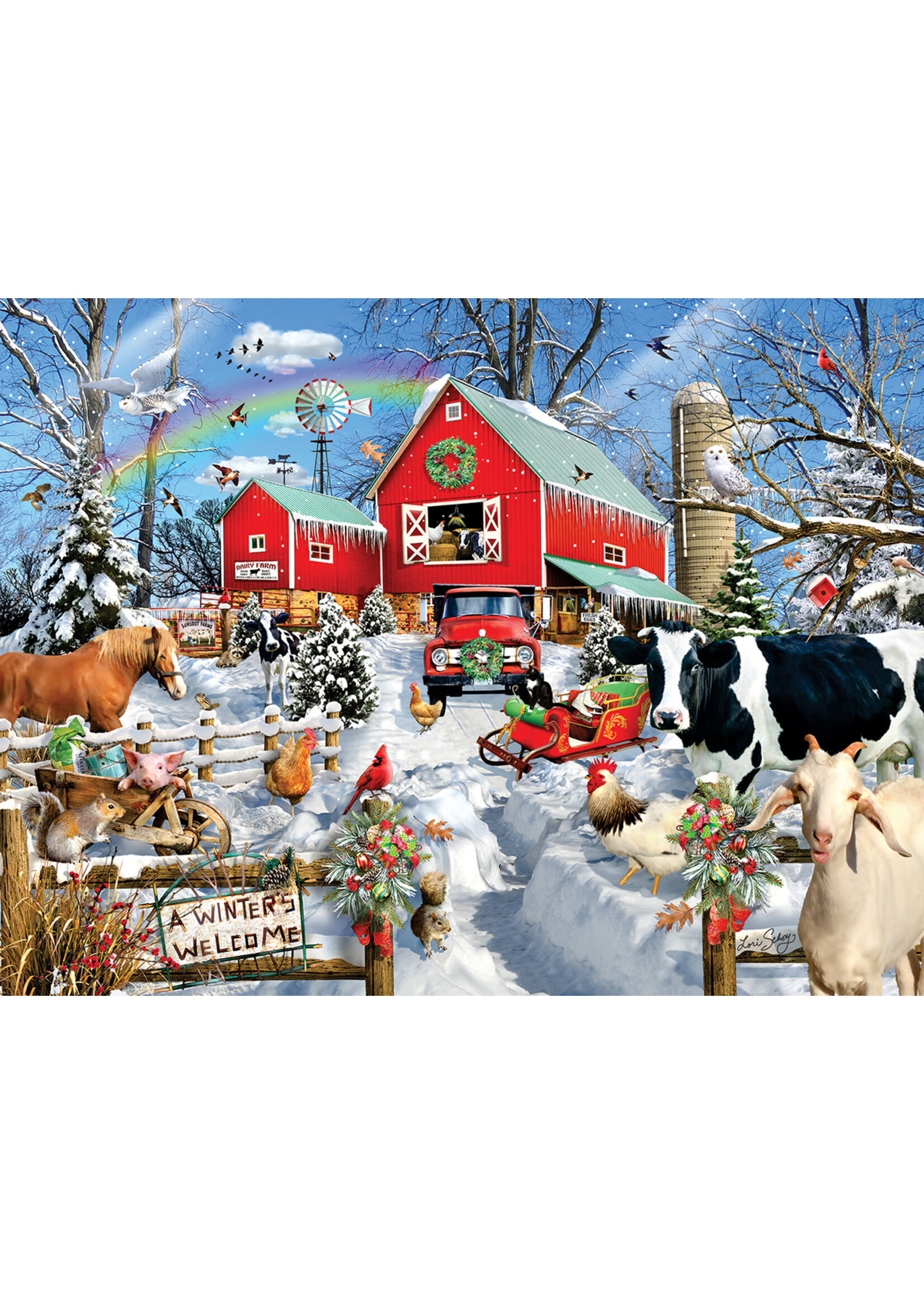 Sunsout Winter Barn Puzzle 300 Large Pieces